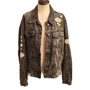 Embroidered Floral Denim Jacket
